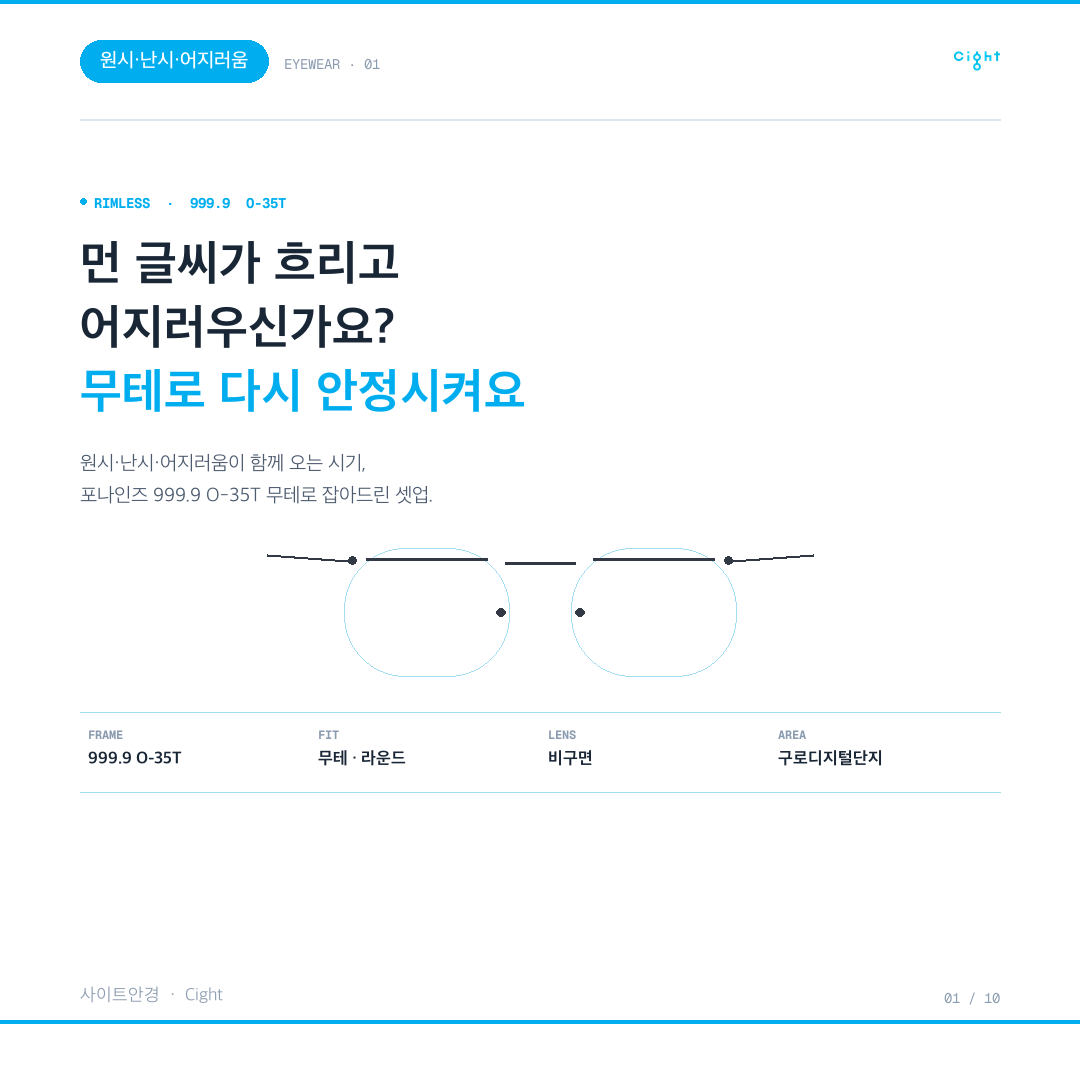 안내렌즈삽입술 10년 뒤 찾아온 원시·난시, 그리고 어지러움을 다스린 무테 안경