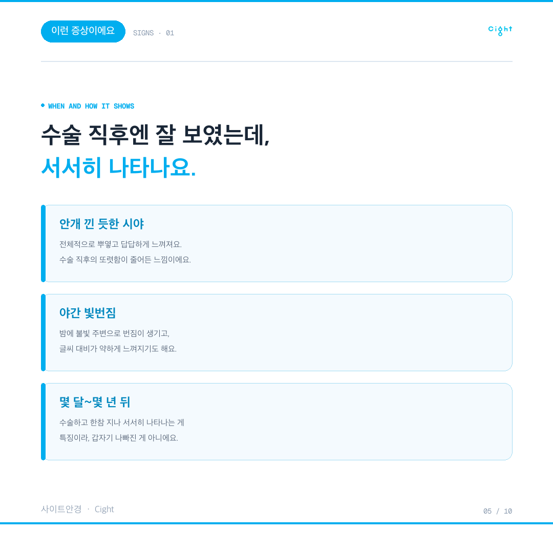 후낭혼탁의 증상