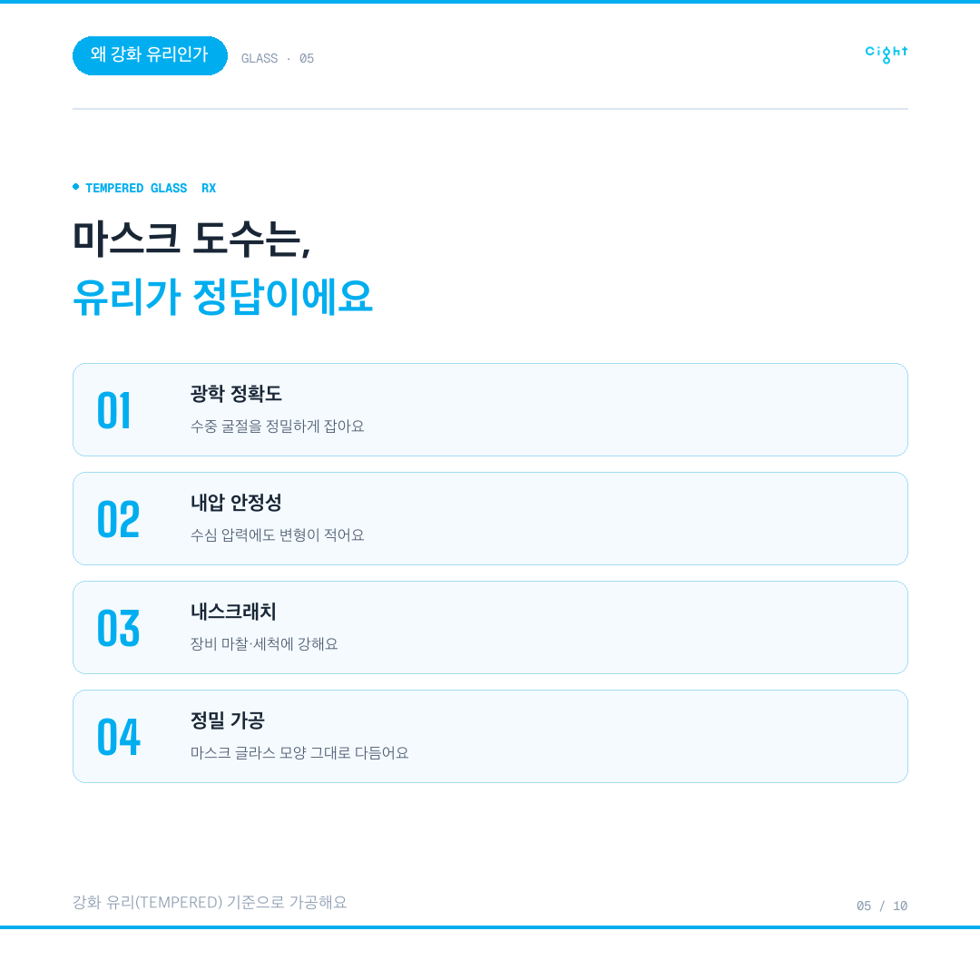 유리 다이빙 마스크 도수, 전국 두세 곳만 가능한 가공을 맡아온 기록
