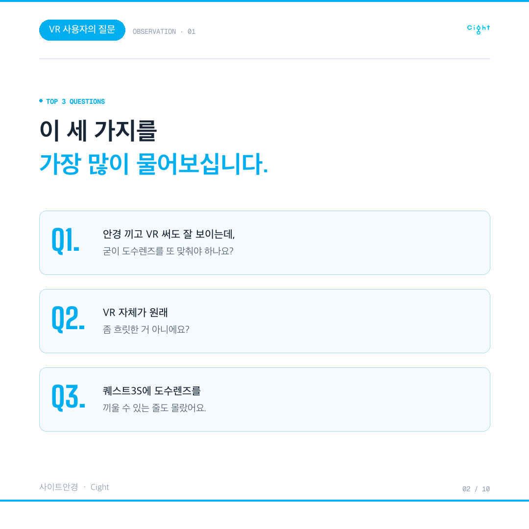 안경 위에 VR 헤드셋을 쓰면 생기는 일 — VR도수렌즈가 화질을 되찾아 주는 이유